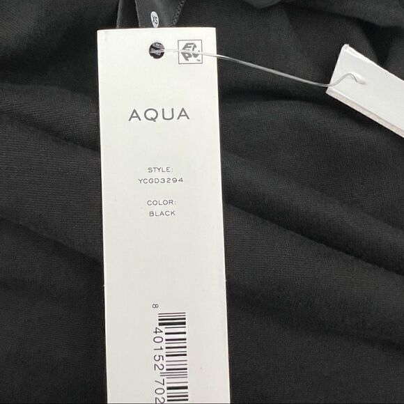 Aqua Black Open Back Puff Sleeve Midi Dress Size XS - Picture 8 of 8